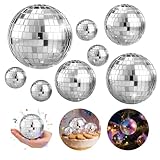 AMFUN 11 Stück Discokugel Set, Spiegelkugel, 2cm 4cm 6cm 8cm Disco Ball Cake Toppers, Deko Discokugel für Bar Party Weihnachtsbaum Hochzeit Geburtstagsfeier Dekoration