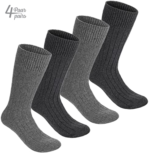 Alpaca Wool Socks - Fine Knit Unisex Socks for Women and Men - 4 Pairs All Year Thin Knit2