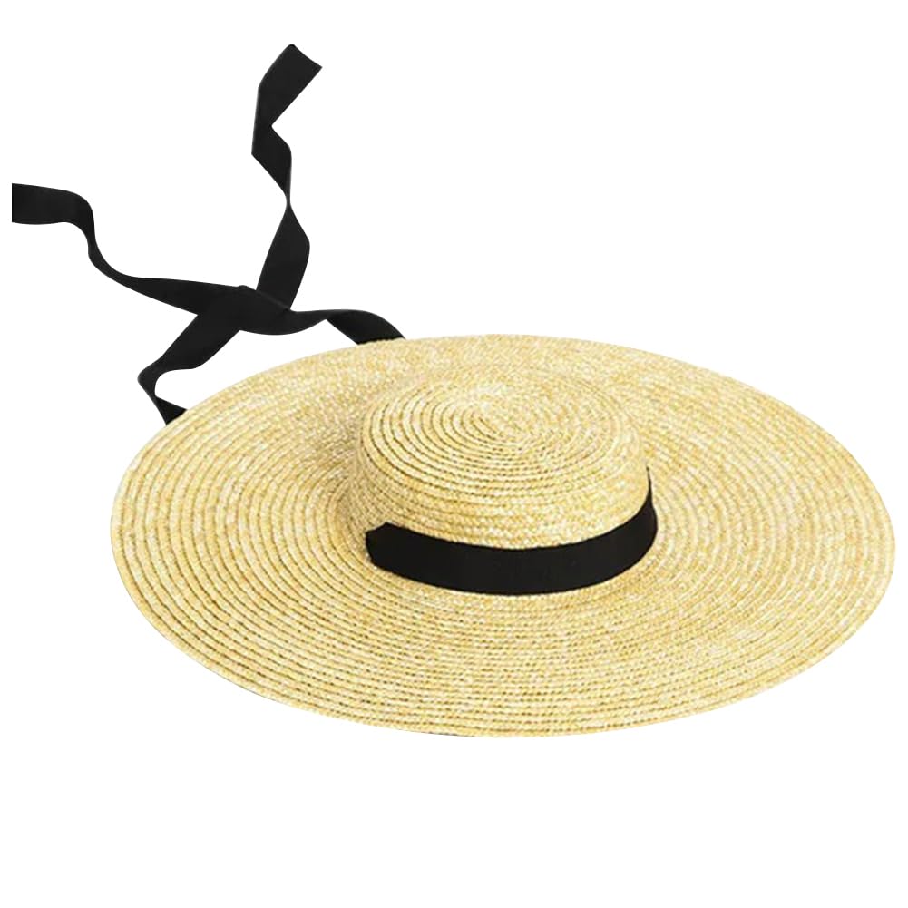 Gorro de playa elegante de verano, sombrero de paja para mujer