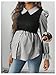 WDIRARA Women's Maternity Striped Button Down Shirts Long Sleeve Collared Blouse 2 in 1 Nursing Top Black Medium