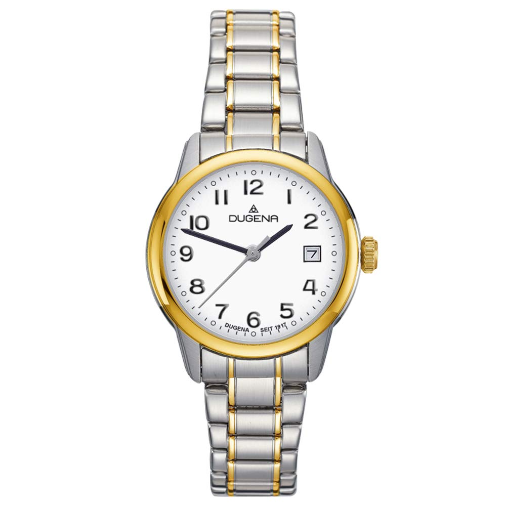 Dugena Damen Armbanduhr Vega Edelstahl 29mm silber/gold