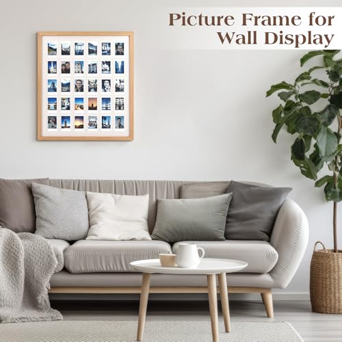 Image of Namalu 2 Pcs 2 x 3 Multi Pictures Collage Frame Wall Decor with 30 Openings Wood Mini Film Photo Wall Frames for Display Wedding Decoration, 18.5 x 21 Inches