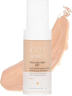 Hey Honey Trick and Treat CC² Cream SPF 46 | Active Moisturizing Color Correcting Cream with Honey & Propolis | Best Cover For Rosacea, Skin Redness & Mature Skin | Cruelty-Free | 1 oz (Light Tone)
