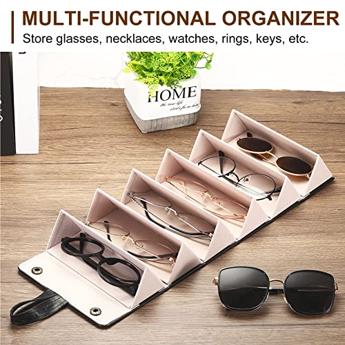 Image of PATIKIL Sunglasses Organizer with 6 Slots Travel Eyeglasses Cases Eyeglasses Storage Foldable Portable Glasses Case Holder