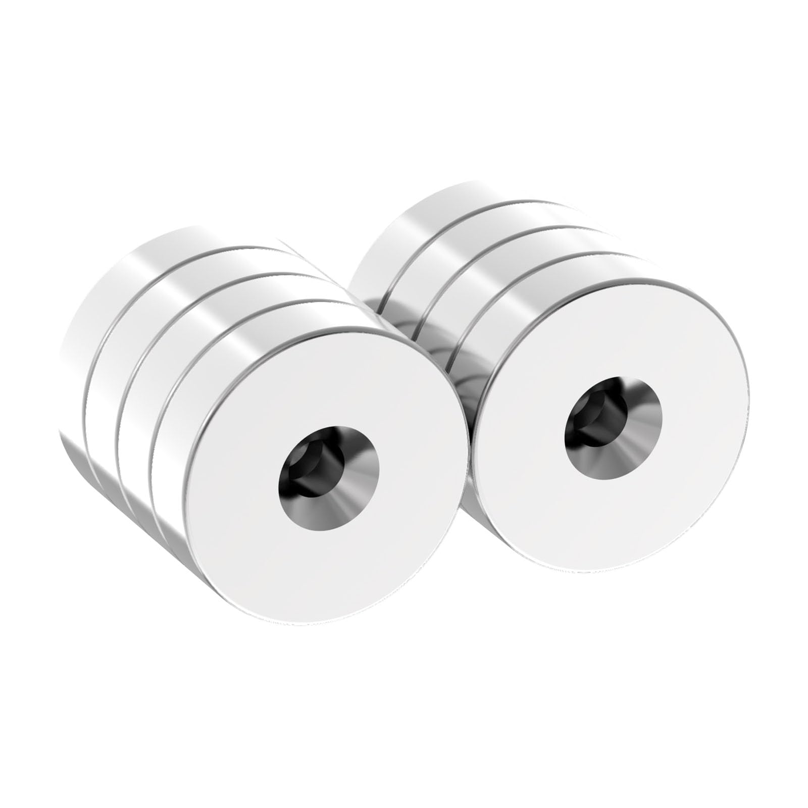 Strong 1/2 Inch N42 Countersunk Magnet - 1/2" D x 1/8" H - 40 Pack with #4 Screw Countersunk Hole, Super Powerful Neodymium Mounting Magnets for Tool, Craft and Cabinet, Rare Earth Ring Magnets — Amazon image 7