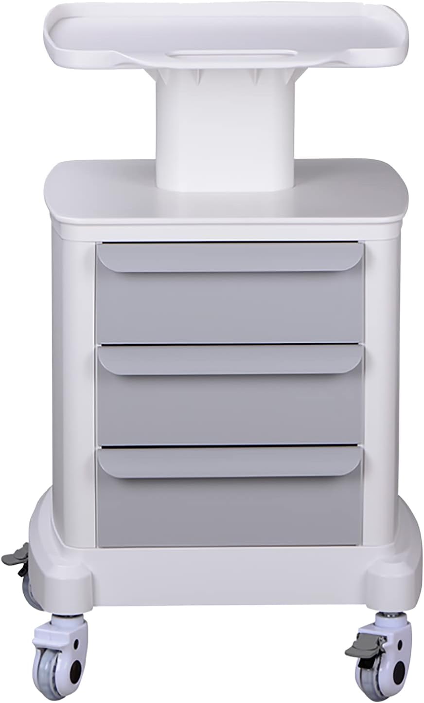 Professional-Grade 3-Drawer Utility Cart on Wheels - Trolley Cart w/ 3 Drawers & Utility Desk - Mobile Storage Cart, Cavitation Machine, Salon Supplies - Max 50kg/110lb Load…