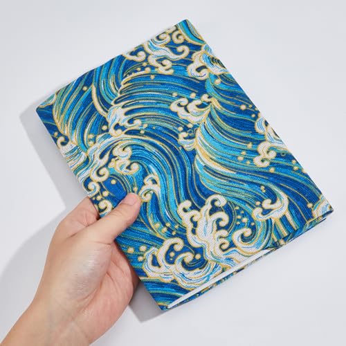 SUPERFINDINGS Book Cover Sleeve A5 Paperback Book Protector with Japanese Wave Royal Blue Book Sleeve Washable Book Cover Fabric Novel Book Sleeve for Book Lovers 14.9x21.8cm - Image 3
