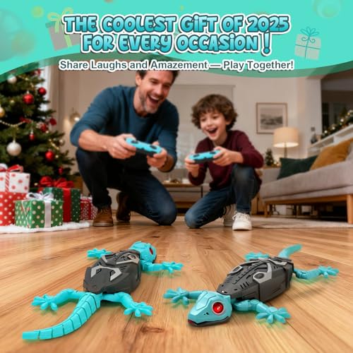 Hamino Wandkletterer Gecko, Ferngesteuerter Ladegecko, 360° drehbares ferngesteuertes Spielzeug, Geburtstagsgeschenk für Jungen und Mädchen, Spielzeug für Jungen ab 4 Jahren (blau)