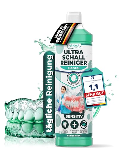 Dental Ultraschallreiniger Gebiss Prothesenreiniger für Dental Zahnprothesen, Zahnersatzreinigung, Zahnschiene im Ultraschallgerät (500 ml)