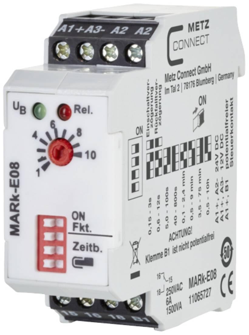 Relais temporisé Metz Connect 11065727 MARk-E08 multifonction 24V