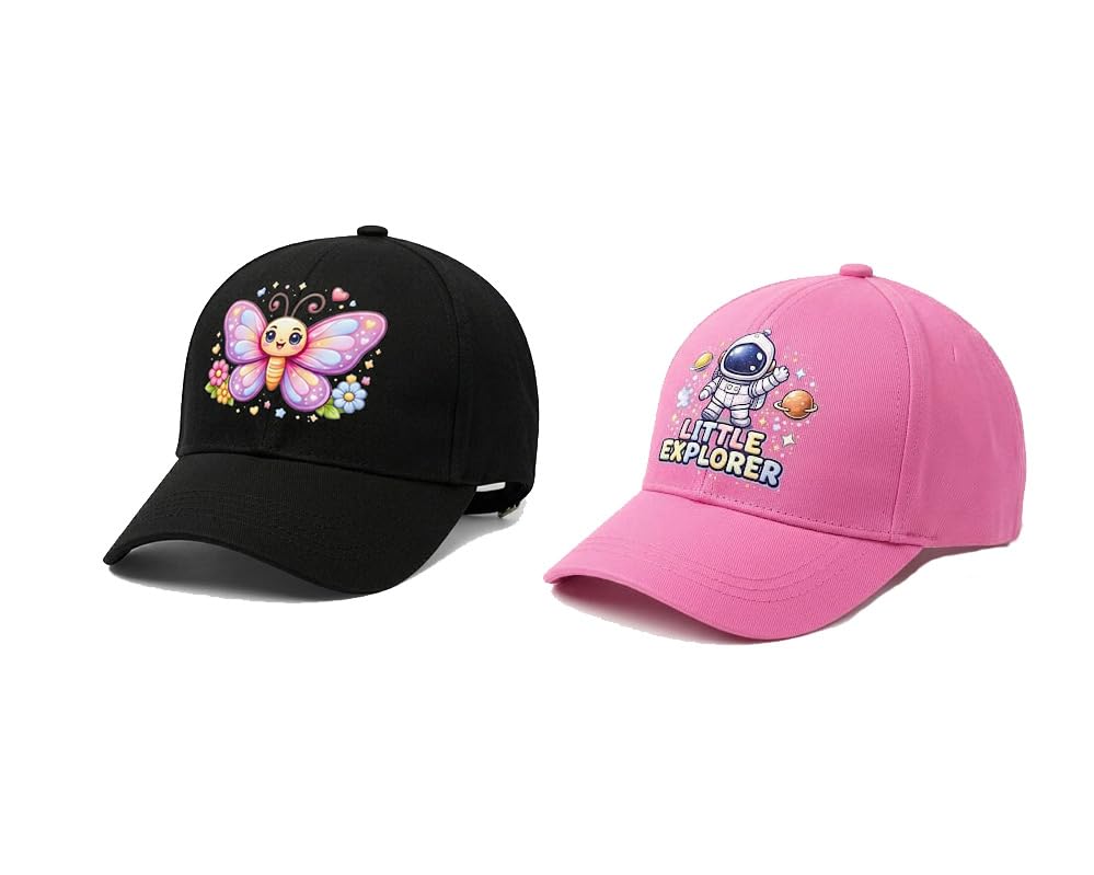 Kids Cotton Sports Summer Cap Combo for Girls Boys Kids Wear Baseball Cap with Graphic Multiple Design Patterns | Unisex Kid Topi Suitable for Age 2 to 12 Years-2pcs-picture-22