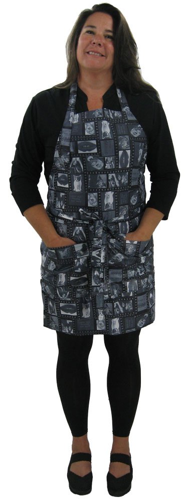 Cute Hair Salon Stylist Apron Is Great for Any Cat Lover or for a Pet Groomer That Works with Cats. Designer, Quality Apron That's Made in the USA Has a Wonderful Water Resist Finish