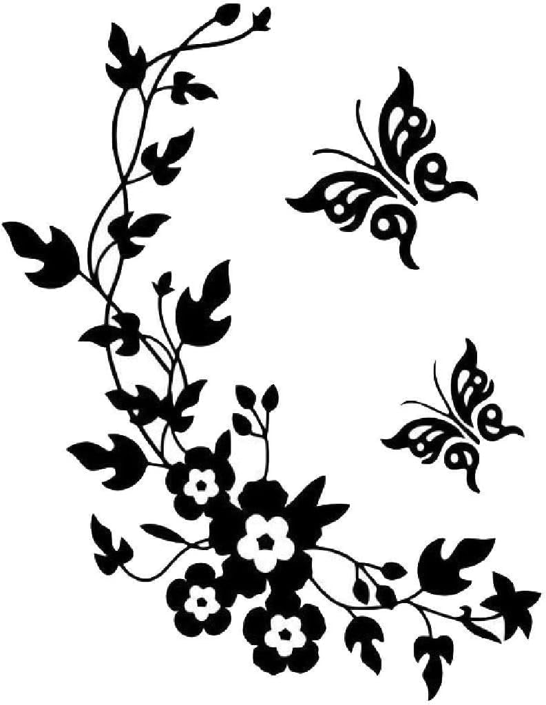 Black Butterfly Flower Wallpaper Wall Stickers Decal Home Decoration Mural DIY Decor, Wall Stickers and Murals