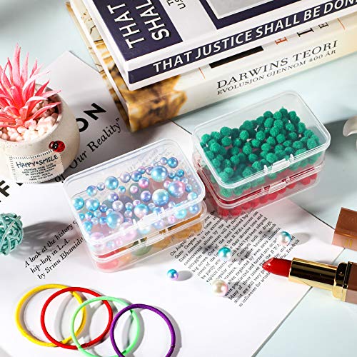 Image of Jetec 6 Pieces Mini Plastic Clear Beads Storage Containers Box for Collecting Small Items, Beads, Jewelry, Business Cards, Game Pieces, Crafts (3.3 x 2.1 x 1 Inch)