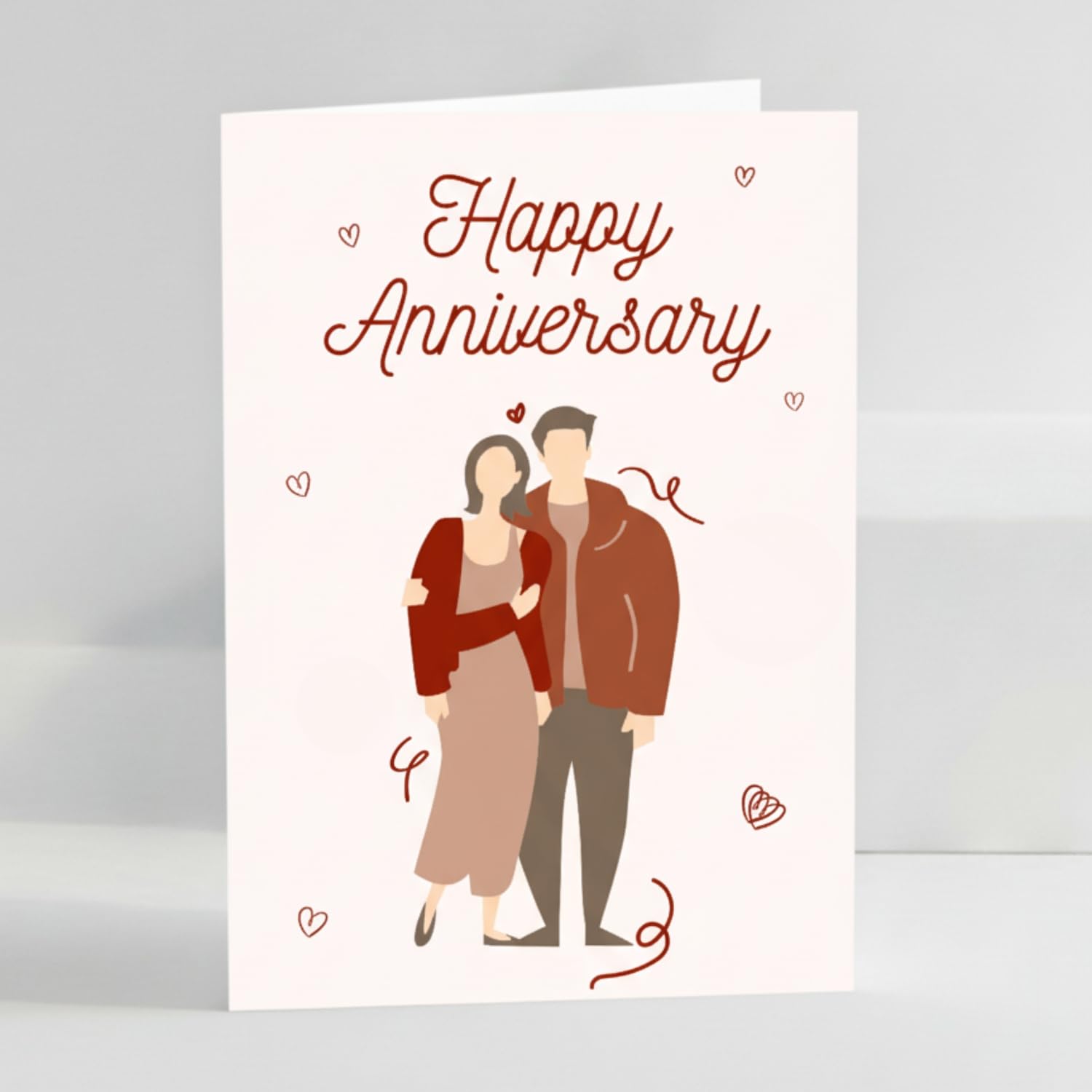 Cute Couple Personalized Happy Anniversary Greeting Card | Customized Love Message Card for Girlfriend, Boyfriend, Spouse | Romantic Gift for Anniversary, Wedding & Valentine Celebration