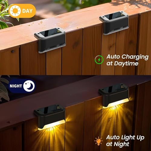 Image of Solar Light for Outdoor Garden Waterproof Home Wall Lights, Solar Lamp for Stair, Deck, Balcony, Terrace, Garden, Fence Decoration (12, Medium)