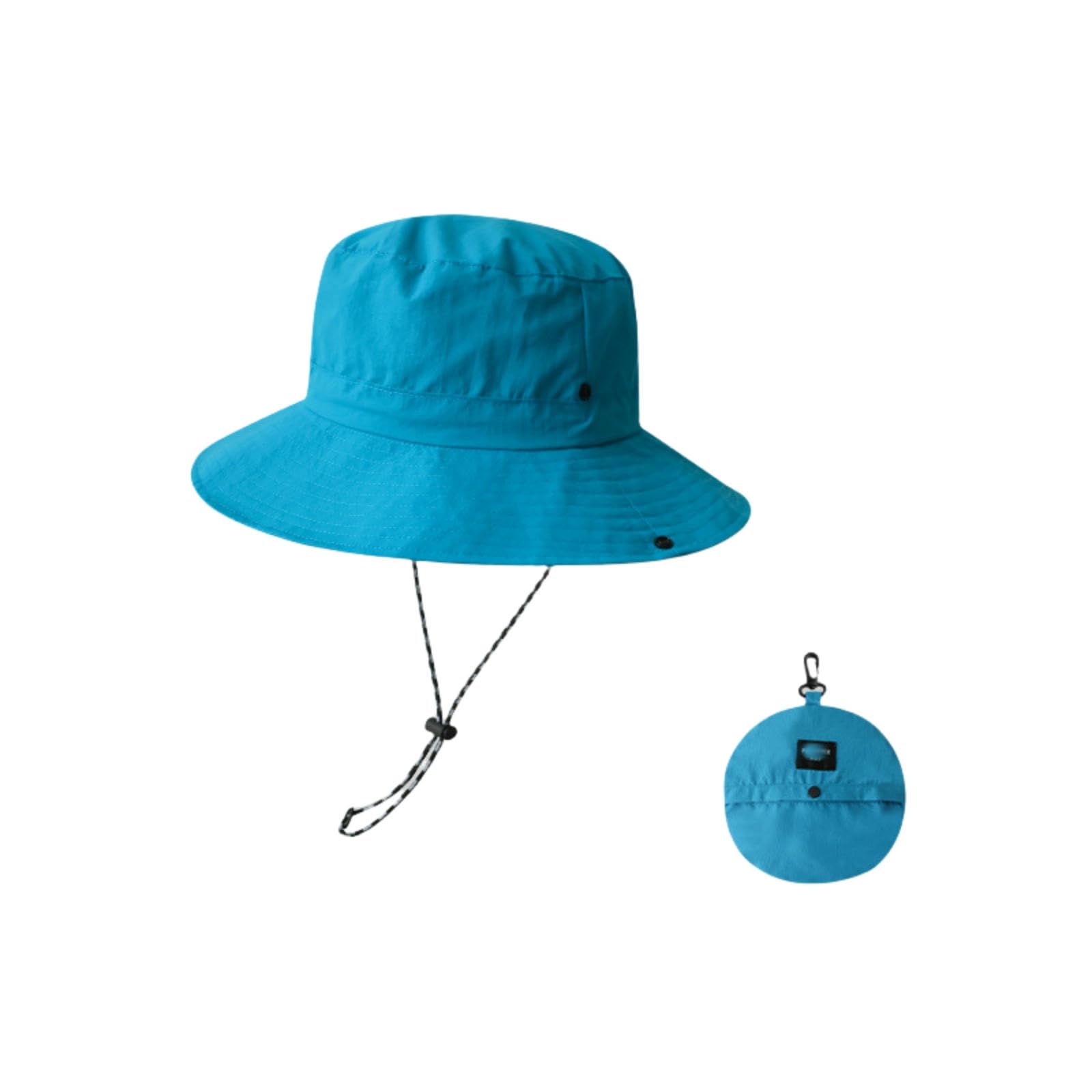 Yuyihengxin Bucket hat Fisherman Men and Women Sun Light Foldable Large Brim Hat-sea Blue-Adjustable