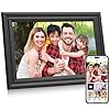 Digital picture frame wifi 101 ips display 1280×800 touch screen 16gb and black classic finish instantly share photos and videos with the smartphone app perfect as a gift for friends and family  urban country home decor