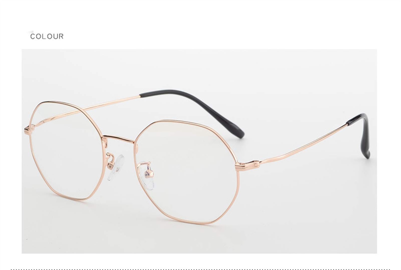 Blaulichtfilter Brille Polygon Brillengestell Aus Reinem Titan for Damen Strahlenschutzbrille Weibliche Runde Gesichtsbrille Anti-blaues Licht Und Flaches Licht Ideal for Spiele, Computer Und Lesen