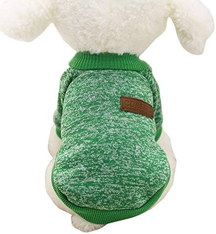 Pet Clothes for Small Dog Girl Dog Boy Soft Warm Fleece Clothing Winter (L, Green)