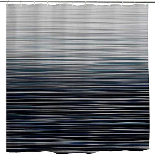 JOOCAR Design Shower Curtain, Geometric Abstract Triangle Grey Black White Yellow Pattern, Waterproof Cloth Fabric Bathroom Decor Set with Hooks