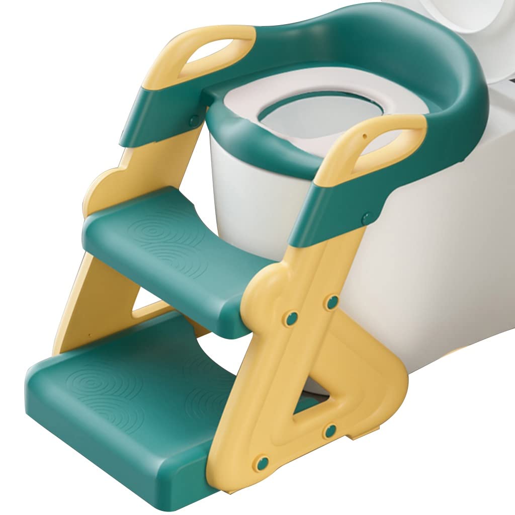 Potty with Ladder for Boys Adjustable Potty Training Seat for Girls Foldable and Stable PP Potty Chair with