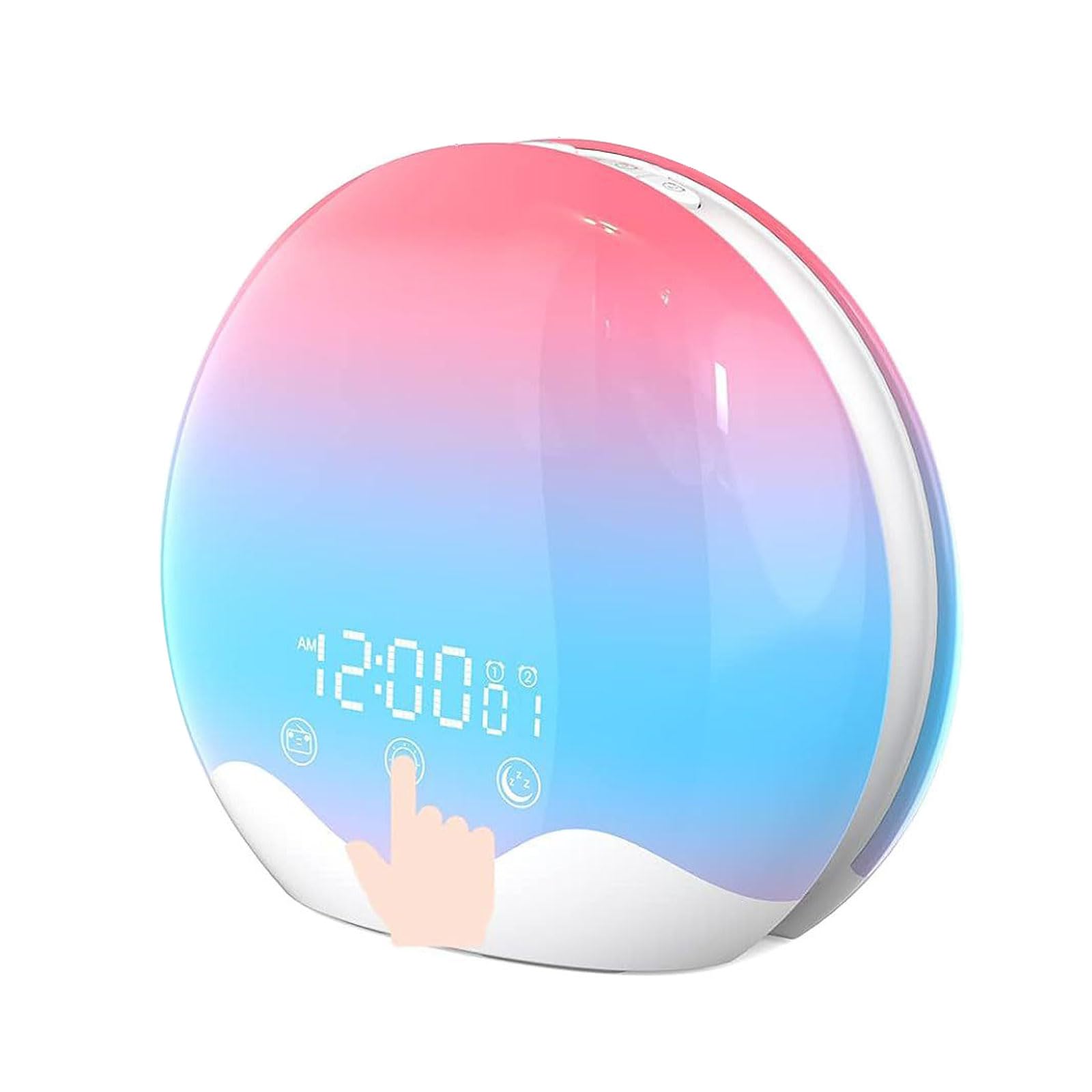 CUNZJIA Multifunctional Wake Up Light Alarm Clock with Simulated Sunrising and Colorfur Lamp Christmas