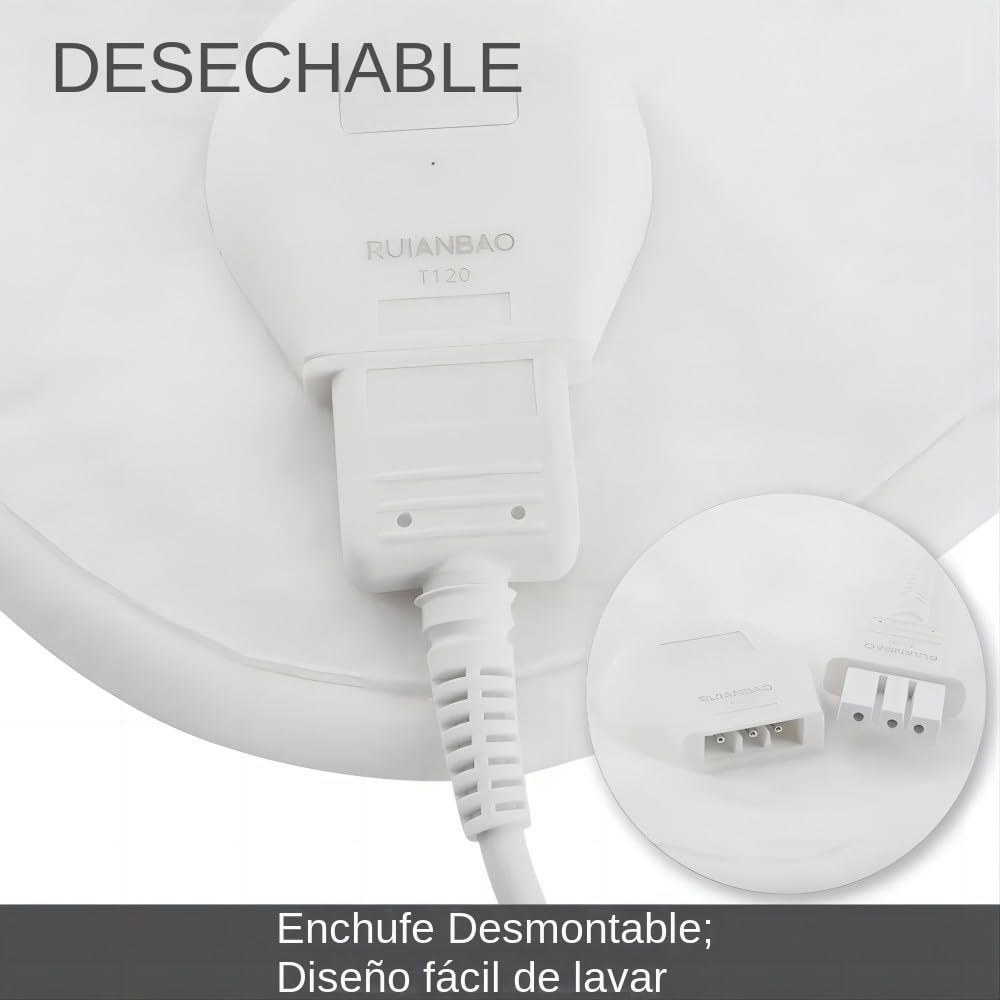 Homemate Manta eléctrica Doble (H/M/L) 3 ajustes de Calor, 2/4/12 Horas temporizadores Manta calentada, protección sobrecalentamiento 160x140cm Desmontable, Lavable a máquina Blanco