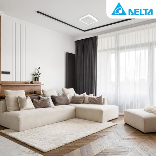Ventilador Extractor Delta Breez BreezSignature - Certificado Energy Star, Silencioso (0.3 sones), 80/110 CFM, Motor DC sin escobillas, 2 velocidades, Control remoto, Reductor de ducto 6" a 4", 120 V miniatura 5