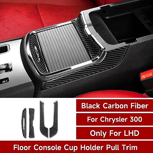 Image of Car Cup Holder Decor Cover Decals for 2011-2014 Chrysler 300 / 300C / 300S / Limited /Base Accessories Carbon Fiber Interior Stickers