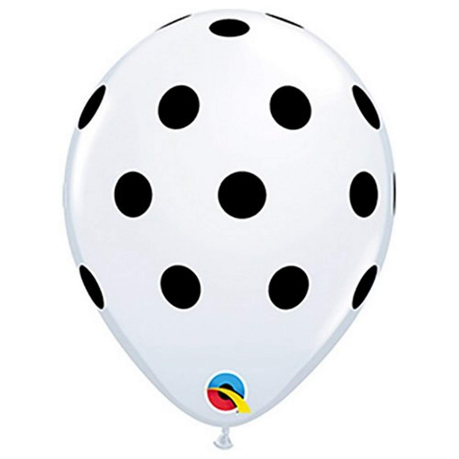 Qualatex 42946-Q BIG POLKA DOTS-WHITE WITH BLACK INK, 11"