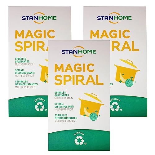 STANHOME Estropajo de Acero Inoxidable Magic Spiral, Nana Quita Grasa, Elimina Alimentos quemados y...