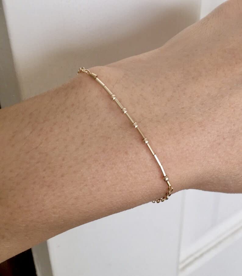 CUSTOM Morse Code Gold Fill Bracelet also available in Sterling Silver
