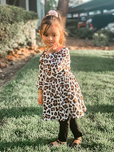 Image of HIHA Toddler Girls Christmas Outfits, Baby Girl Tunic Dress Tops Buffalo Plaid Pants Scarf Deer Winter Clothes