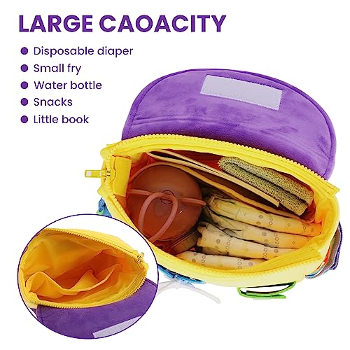 Image of Busy Board - Toddler Backpack with Buckles and Learning Activity Toys - Develop Fine Motor Skills and Basic Life Skills - Learn to Tie Shoes - Children's Travel Toy (Yellow)