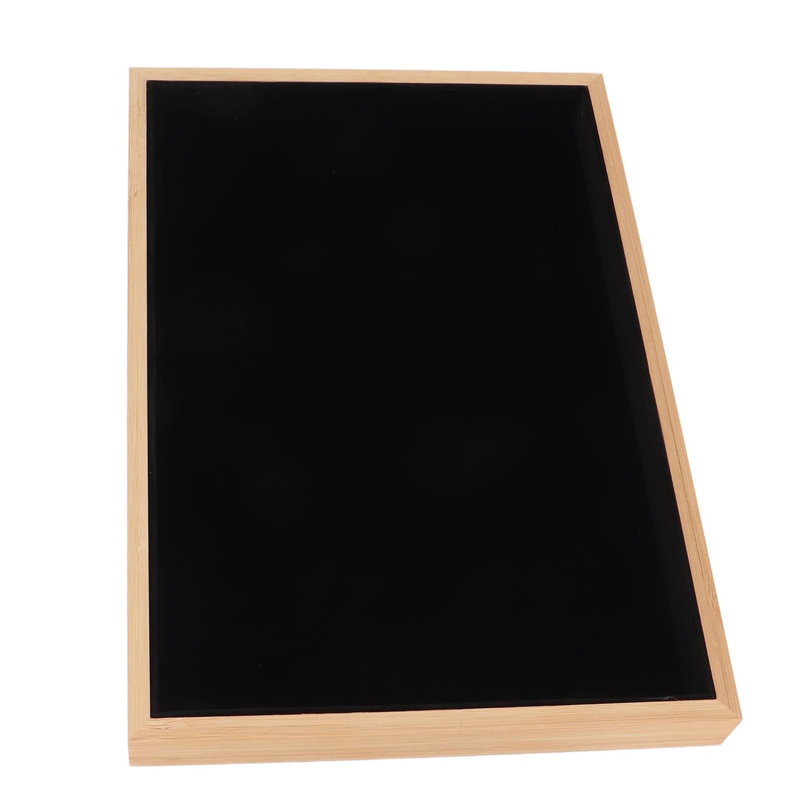 GLOGLOW Organizzatore di Vassoi per Gioielli, Elegante Vassoio per Gioielli in Legno di Flanella per Gioielli