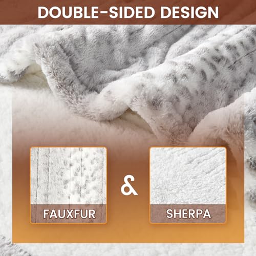 Bearhug Electric Blanket Heated Blanket King Size 100"x 90" Dual Controllers Heating Blanket Gift Reversible Faux Fur & Sherpa,10 Heating Levels, ETL, Machine Washable, Over-Heat Protection