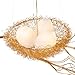 JAYEUW 3 Light Bird’s Nest Chandelier Dining Room Light Fixture Over Table Gold Chandelier Foyer Lighting Fixtures Height Adjustable Pendant Light for Entryway Foyer (Gold, 3xE26-Light + 1xNest)