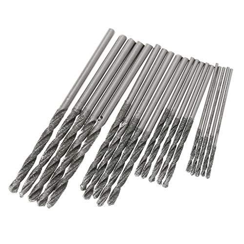 DIIOOMIEEU 20Pcs 1mm 1.5mm 2mm 2.5mm Coated Twist Drill Bits Set for Glass Soft