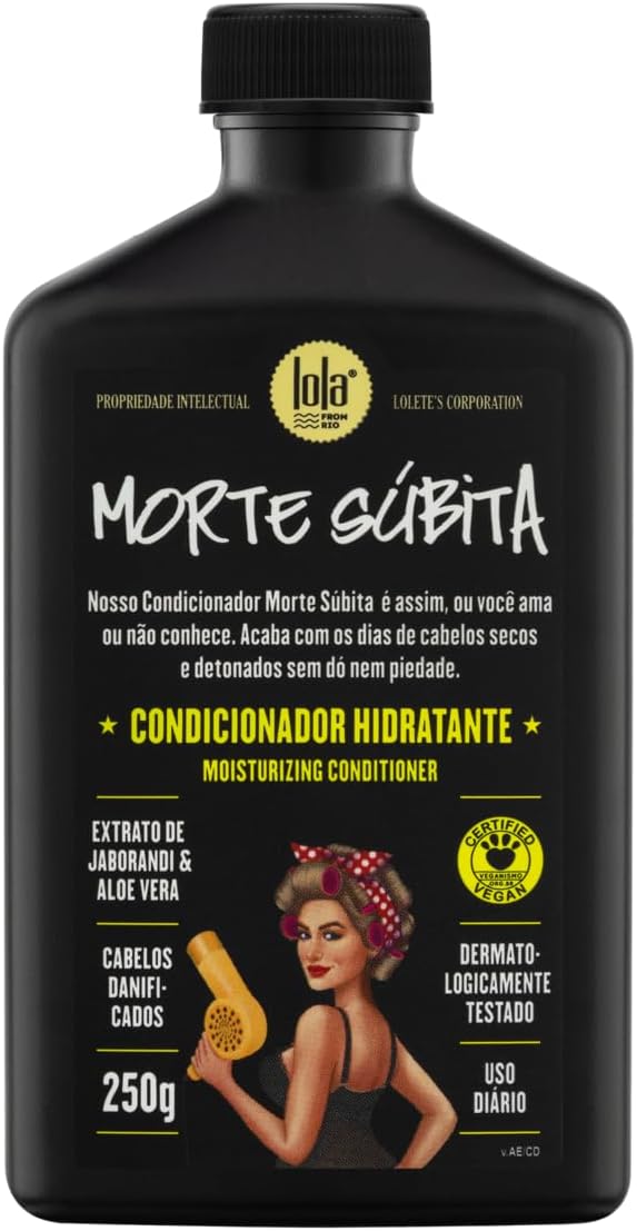 Lola From Rio – Morte Subita – Condicionador hidratante para todos os tipos de cabelos secos e danificados, vegano, sem crueldade, sem parabenos, sem sulfatos, 250 g