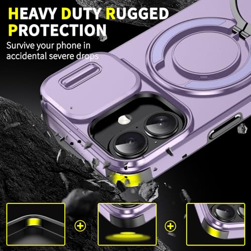 Coque iPhone 17 magnétique antichoc violette avec support caméra arrière - 2