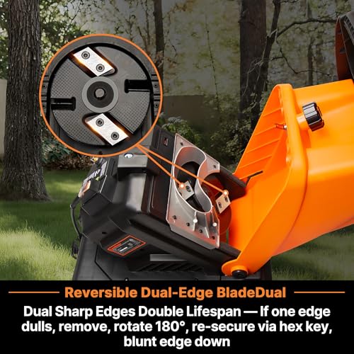 Image of LawnMaster Wood Chipper, 15 Amp Electric Wood Chipper Shredder with Collection Bin, 1.8-Inch Cutting Diameter Max 16:1 Reduction-FD1504