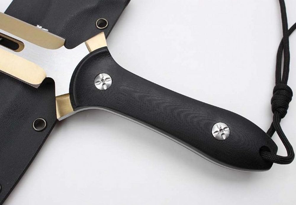 Generisch TEERMA VC9- Integriertes geschmiedetes gerades Messer im Freien mit fester Klinge, Überlebensmesser, Perfektes Bushcraft Messer Outdoor,Jagdmesser,Angelmesser mit feststehende Klinge