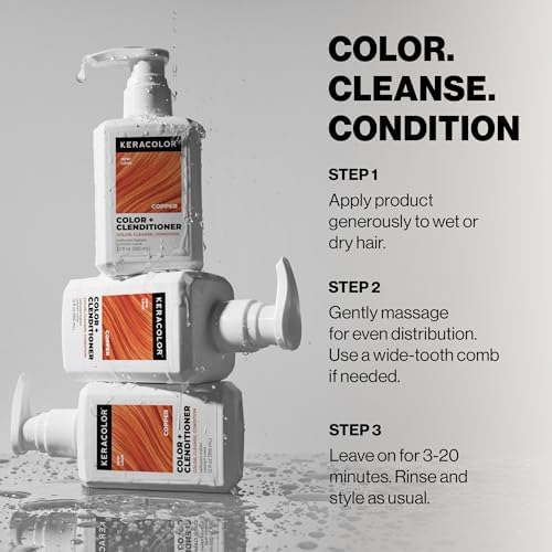Keracolor Color + Clenditioner, Semi-Permanent Hair Color, Copper, 12 Fl Oz — view 6