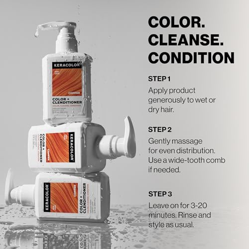 Keracolor Color + Clenditioner, Semi-Permanent Hair Color, Copper, 12 Fl Oz - image 7