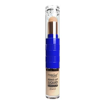 PINK LINE® Dual-ended 2 in 1 Liquid And Stick Concealer Wand, Full HD & High Pigmented Color Correcting Makeup for Under Eye, Blemish and Dark Circles Formulated in Switzerland (Shade-104)
