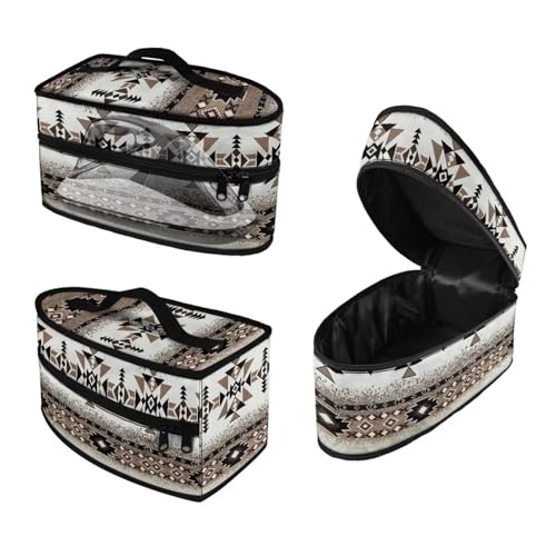 Aztec Tribal Travel Iron Holder with Handle & Zipper Closure Full Size Irons Tote Bag Dustproof Protective Carrying Bags for Mom,Clothing Practitioner