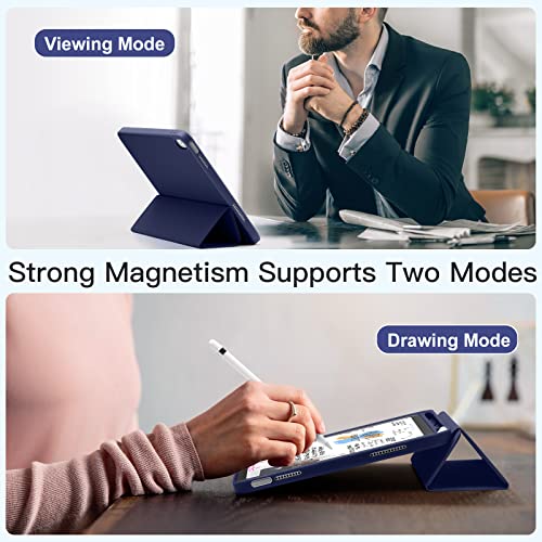 Image of Akkerds Compatible with iPad (A16) 11th Generation Case 11 Inch 2025, for iPad 10th Generation Case 10.9 Inch 2022 with Pencil Holder, Slim Trifold Stand Protective Cover with Soft TPU Back, Navy