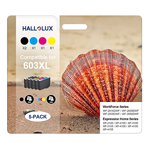 5er Pack 603XL Patronen Kompatibel für 603 603 XL Epson Druckerpatronen für Epson Expression Home XP-3100 XP-4100 XP-2100 XP-2105 XP-3105 XP-4155 XP-4150 Workforce WF-2830 WF-2810 WF-2835 WF-2850 Cover
