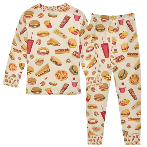 senya Burger Cola Pajamas Set Long Sleeve Soft Cotton Sleepwear 2 Piece2